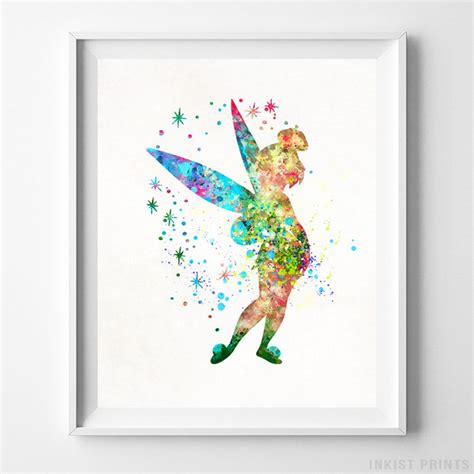 Tinker Bell Art Peter Pan Watercolor Tinkerbell Art Disney | Etsy