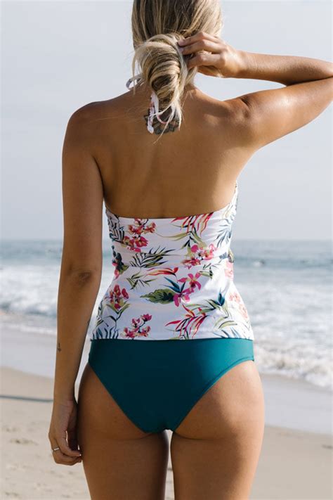 Halter Neck Flower Print Tankini Set Beachsissi