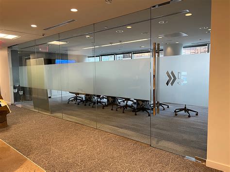 Frosted Vinyl Window Graphics For Office Branding In Raleigh Nc