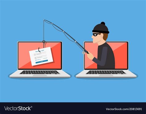 Phishing scam hacker attack Royalty Free Vector Image