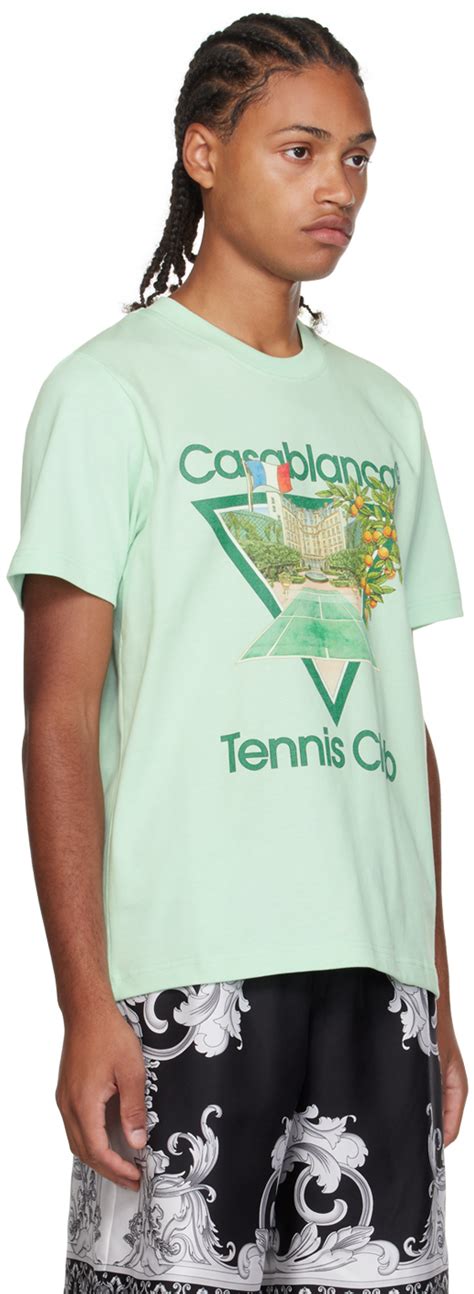 Casablanca Ssense Exclusive Green Tennis Club Icon T Shirt Casablanca