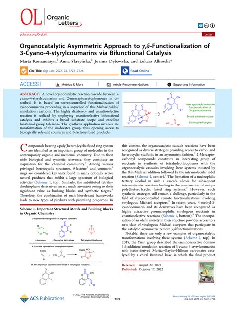 Pdf Organocatalytic Asymmetric Approach To Functionalization Of