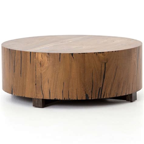 Hudson Round Coffee Table Natural Yukas Round Wood Coffee Table