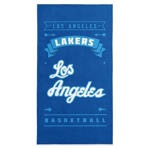 Nba Hardwood Classics Lakers Printed Beach Towel 30x60 Bed Bath