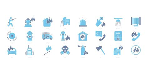 Firefighter Icons Set Set Of Editable Stroke Icons Set Of Firefighter