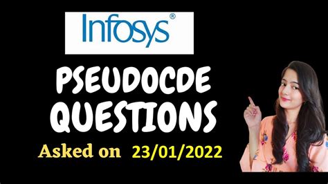 Infosys Pseudocode Questions Asked On 23 01 2022 Infosys Pseudocode