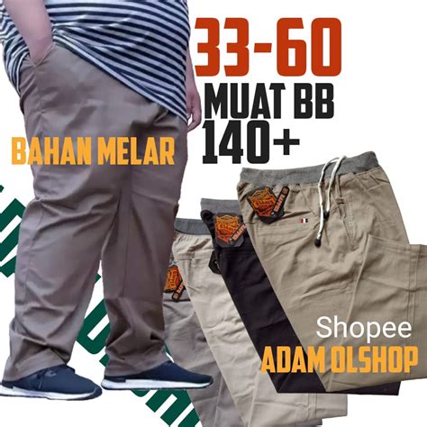 Jual Celana Chino Pria Super Jumbo Big Size Panjang Pinggang Karet Rip