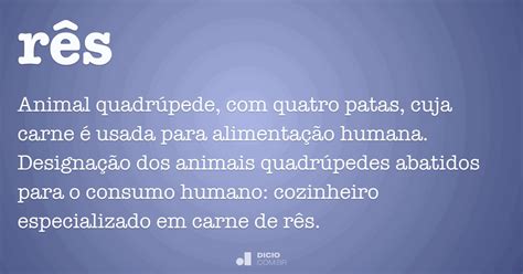 Significado Da Palavra Rês - Rês - Dicio, Dicionário Online de Português