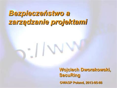 PPT Bezpieczeństwo a zarządzanie projektami PowerPoint Presentation