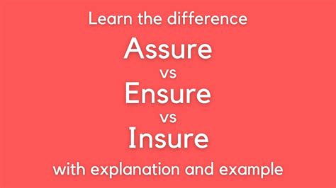 Assure Vs Ensure Vs Insure Learn The Difference Explained With