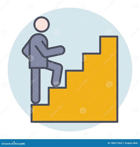 Icono De Contorno De Color Relleno Para Las Escaleras Ilustración Del