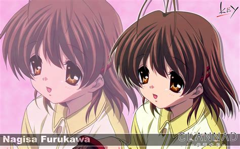 Brown Eyes Brown Hair Clannad Furukawa Nagisa Key Logo Short Hair Zoom