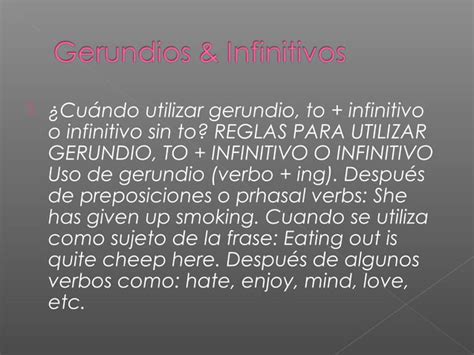 Infinitivos Y Gerundios Lenny Ppt