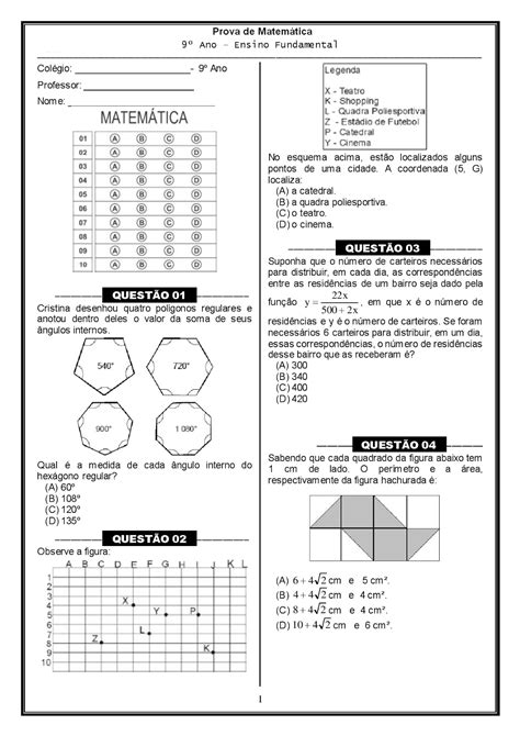 Atividades De Matematica Para O 9 Ano - 10