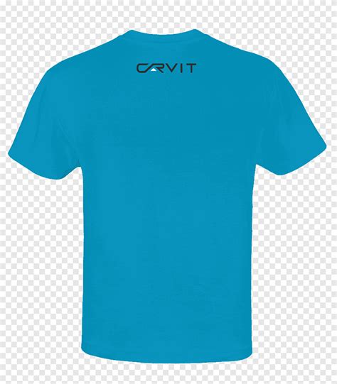 T Shirt Crew Neck Clothing Turquoise Shirt Back Tshirt Blue Png PNGEgg