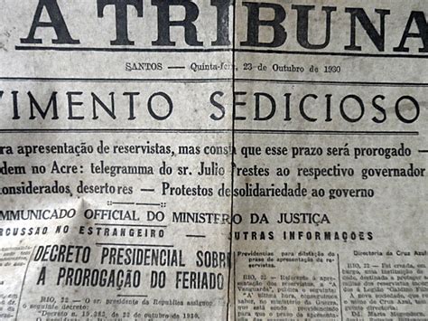 Jornal A Tribuna De Santos 1930 O Movimento Sedicioso R 37 00 Em