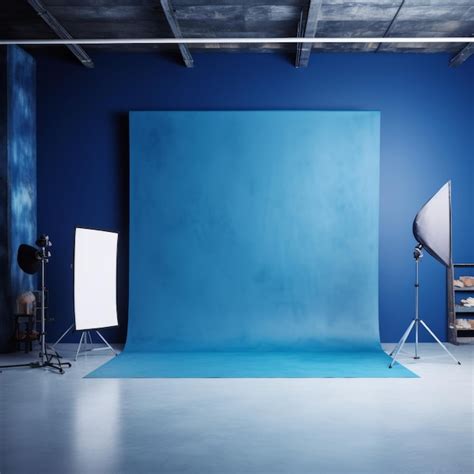 Premium AI Image | Captivating Blue Studio Backdrop A Visual Symphony ...