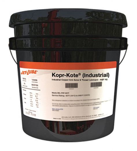 JET-LUBE General Purpose Anti-Seize, 1 gal, Pail, Copper, Paste, Kopr-Kote, -65°F, 1,800 °F ...