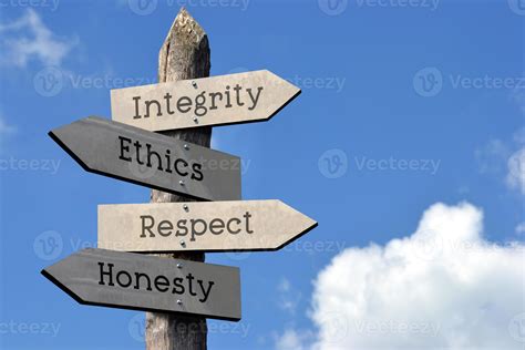 Imagem De Honestidade - integridade, ética, respeito, honestidade - de madeira placa de ...