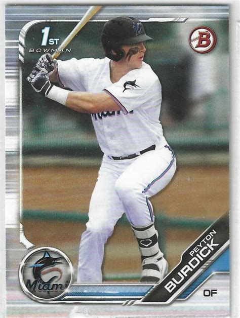 2019 Bowman Draft Prospects BDP 74 Peyton Burdick RC Miami Marlins 1st