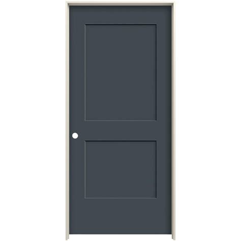 Jeld Wen 36 In X 80 In Right Handed 2 Panel Square Black Fiberglass