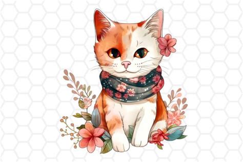 Cute Cat Sublimation Clipart Png Graphic By Dreanartdesign Creative