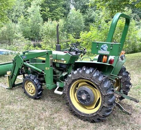 John Deere 750 4x4 Diesel Tractor With Model 67 Loader Bucket And Forks 2902 Hours Great