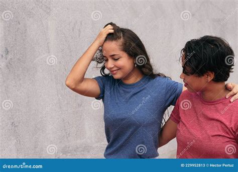 Latin Lesbian Couple At The Street Lgtb Concept Stock Image Image Of Smiling Enjoyment