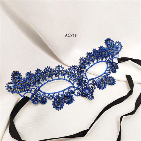 Promo TOPENG PESTA LINGERIE MASK MODEL RENDA LACE BERWARNA UNGU AC71C