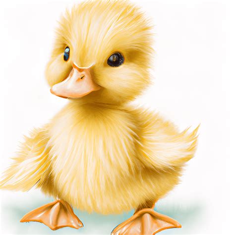 Cute Adorable Fluffy Baby Duck Hyper Realistic Disney Style · Creative