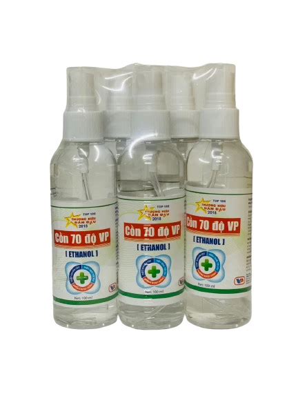 Cồn y tế 70 độ Vĩnh Phúc chai xịt 100ml lốc 5chai 100ml