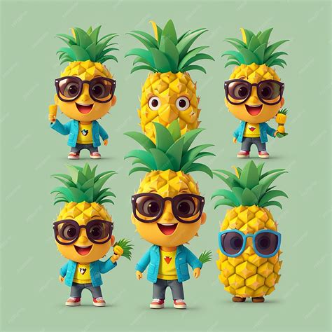 Premium Photo Cute Pineapple Wearing Glasses Cartoon Vector Icon Illustration Summer Fruit