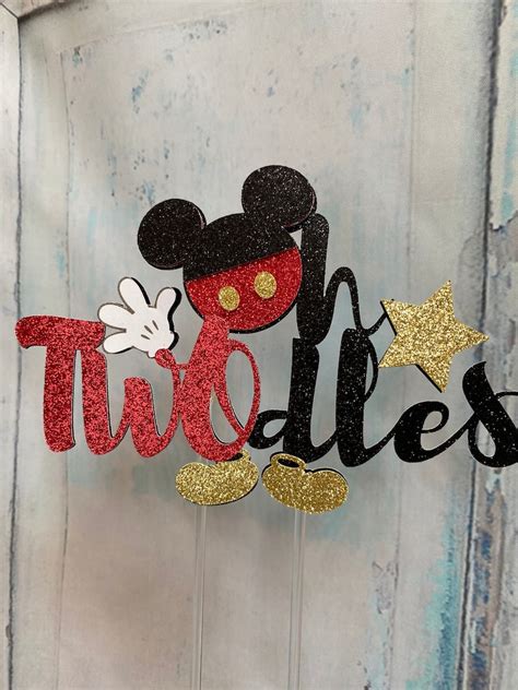 Oh Toodles Twodles Mickey Mouse Birthday Cake Topper Gable Boxes