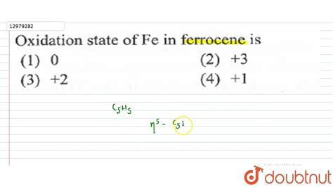 Oxidation State Of Fe In Ferrocene Is 12 Coordination Compounds