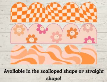 Retro Groovy 70s Bundle Printable Digital Bulletin Board Borders