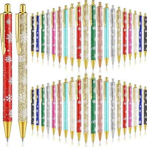 Amazon Tenceur 50 Pcs Christmas Fun Sparkly Fancy Ballpoint Pen