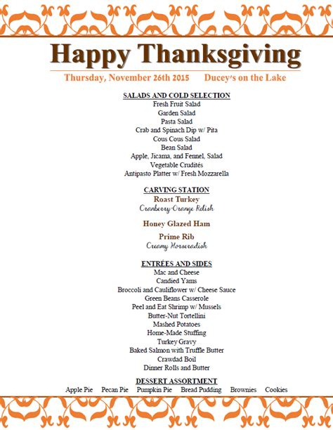 Thanksgiving at Ducey’s on the Lake – SOLD OUT | Sierra News Online