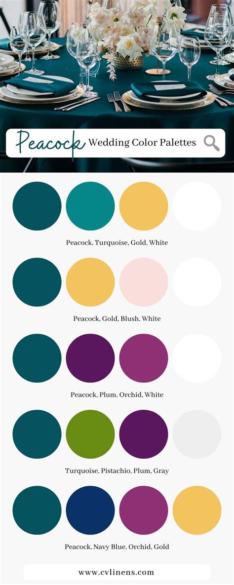 Peacock Wedding Color Palettes | Peacock wedding colors, Wedding theme ...