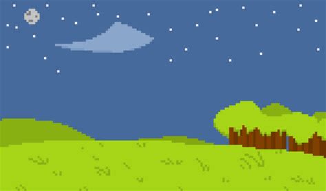 Pixel Landscape at night by Clyphe on Newgrounds