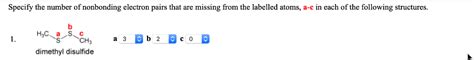 Solved Specify The Number Of Nonbonding Electron Pairs That Chegg