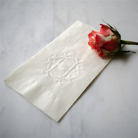 Embossed Personalized Cocktail Size Party Napkins Gb Design House