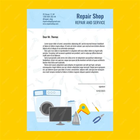 Шаблон фирменного бланка автомастерской для бизнеса и обслуживания ...