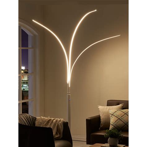 Artiva Aurora LED Arch Tree Floor Lamp 92 92 White White Walmart