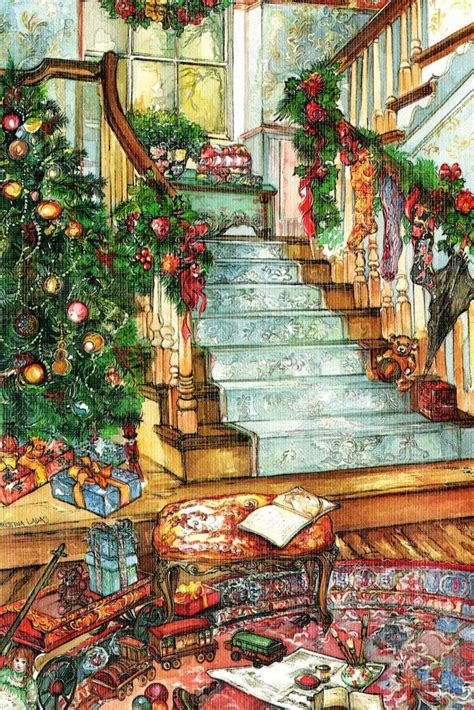 Victorian Christmas Scenes Wallpaper