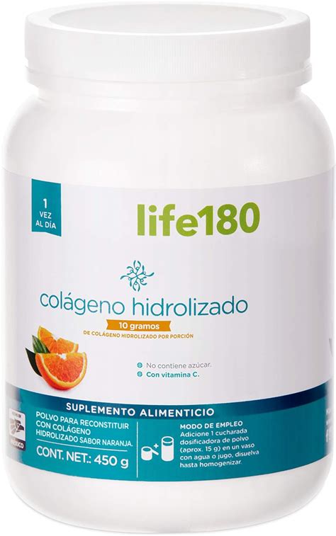 Life180 Colágeno Hidrolizado En Polvo Sin Azúcar De 450 Gr 10gr De