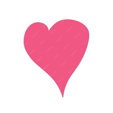 Premium Vector Hand Drawn Pink Heart Isolated On White Background