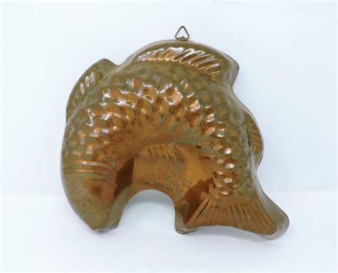 Copper Fish Jello Mold Vintage Kitchen Decor Wall Hanging Etsy