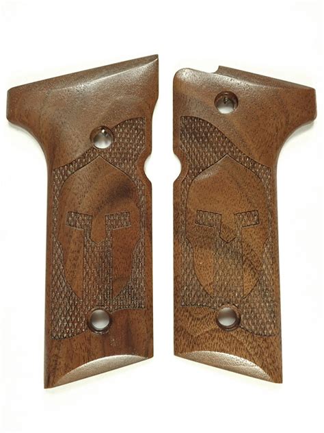 Walnut Spartan Beretta 92xvertec M9a3 Grips Engraved Textured Ls Grips