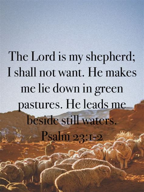 Psalm The Lord Is My Shepherd I Shall Not Want He Makes Me Lie