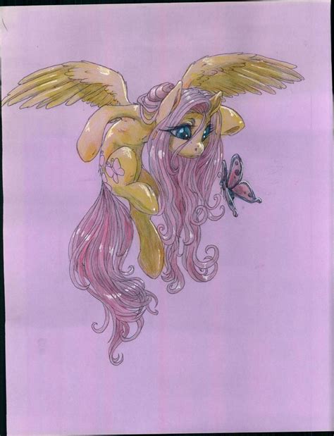 Safe Artist Buttercupsaiyan Fluttershy Butterfly Pegasus